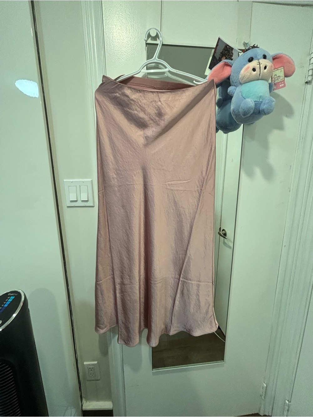 Ricki's Blush Satin Bias Midi Skirt Color pink with tag